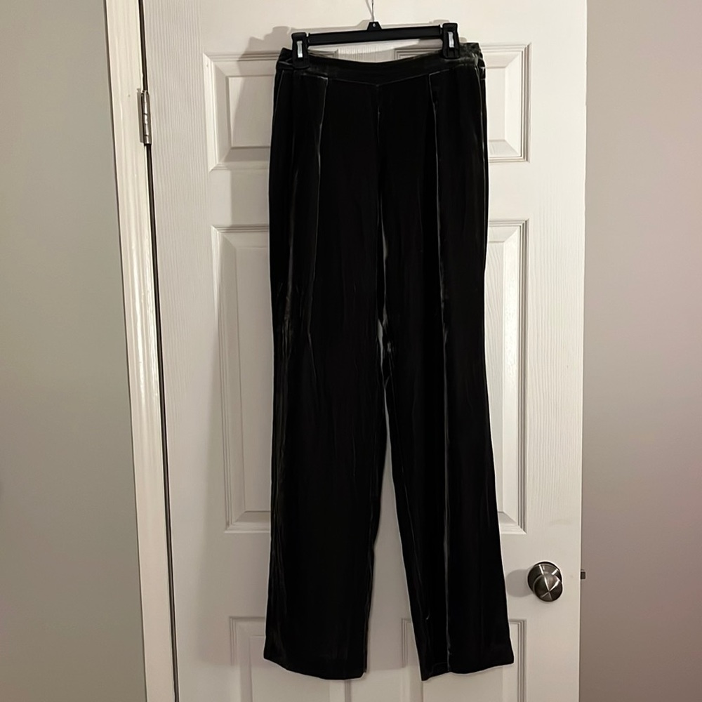 Rich olive green velvet pants